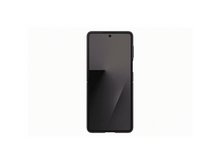 Charger l&#39;image dans la galerie, Un smartphone pliable noir centré sur fond blanc. L&#39;écran est gris foncé, et le téléphone est ouvert.
