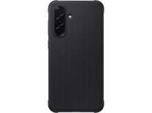 Charger l&#39;image dans la galerie, Une coque de téléphone noire avec des lignes verticales texturées, sur fond noir.
