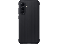 Coque de téléphone noire avec lignes verticales, avec des lentilles triples.