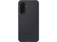 Coque de téléphone Samsung, gris foncé, sur fond noir. Logo SAMSUNG visible.