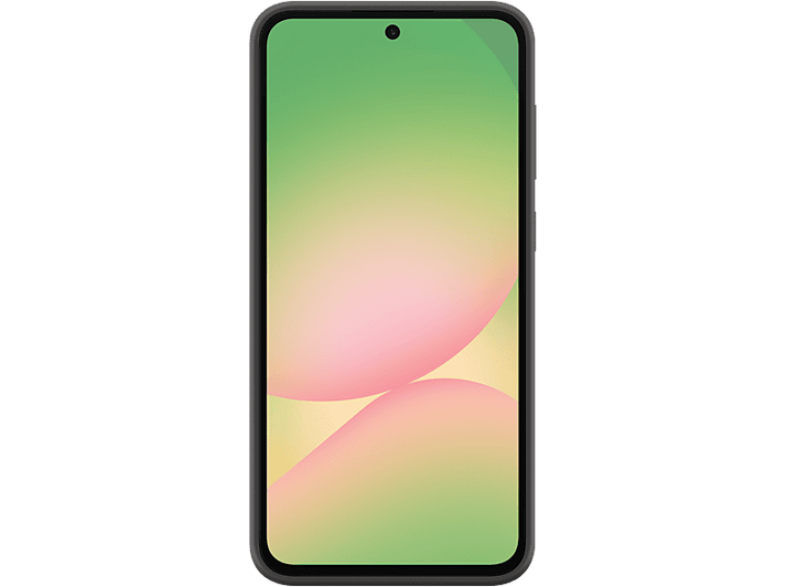 Un smartphone noir avec écran dégradé, isolé sur fond noir.