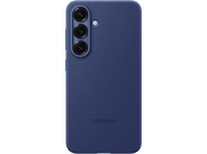 Une coque de téléphone bleu marine avec trois objectifs d'appareil photo.