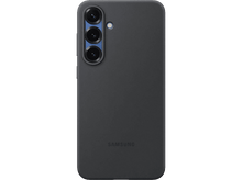 Charger l'image dans la galerie, Coque de téléphone gris foncé avec trois lentilles de caméra et logo Samsung. Fond noir.
