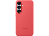 Coque de téléphone rouge avec bosse caméra. Logo Samsung en bas.