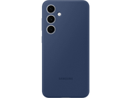 Coque de téléphone bleue. L'arrière de la coque est visible, avec le logo Samsung.