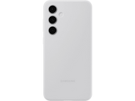 Coque de téléphone gris clair avec découpes pour caméra et marque 'SAMSUNG'.