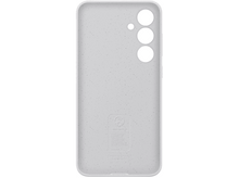 Charger l'image dans la galerie, Une coque de téléphone gris clair. La coque a trois découpes pour l'appareil photo et un logo en bas.
