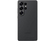 Téléphone gris foncé avec configuration triple caméra.