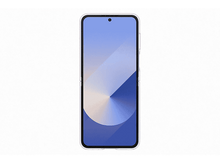 Charger l&#39;image dans la galerie, Téléphone Samsung, plié, avec un design bleu et blanc sur l&#39;écran, sur blanc.
