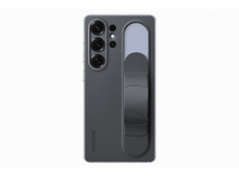 Charger l&#39;image dans la galerie, Coque de smartphone grise avec prise, trois lentilles de caméra et logo Samsung. Fond blanc.
