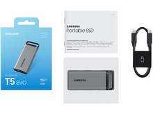 Charger l&#39;image dans la galerie, SAMSUNG Disque dur Externe SSD portable T5 EVO 2 TB Gris (MU-PM2T0G/WW)
