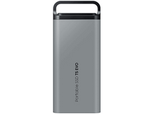 Charger l'image dans la galerie, SSD portable gris avec poignée et les mots 'Portable SSD T5 EVO'.

