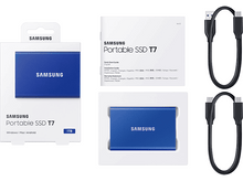 Charger l&#39;image dans la galerie, SAMSUNG Disque dur externe SSD portable T7 1 TB Bleu (MU-PC1T0H/WW)
