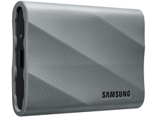 Charger l&#39;image dans la galerie, Un disque dur externe Samsung gris texturé.
