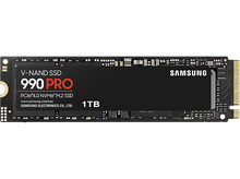 Charger l&#39;image dans la galerie, SSD V-NAND 990 PRO noir, 1 To. Marque Samsung, avec texte et composants informatiques.
