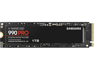 SSD V-NAND 990 PRO noir, 1 To. Marque Samsung, avec texte et composants informatiques.