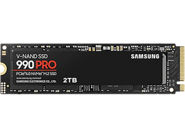 SAMSUNG Disque dur SSD interne 2 TB 990 Pro PCIe 4.0 NVMe M.2 (MZ-V9P2T0BW)