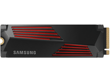 Charger l&#39;image dans la galerie, Disque SSD NVMe noir avec des touches de rouge. Logo Samsung sur le disque.
