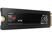 Charger l&#39;image dans la galerie, SSD Samsung 990 PRO noir avec dissipateur thermique, M.2, 4 To, emballage du produit.

