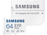SAMSUNG Carte mémoire 64 GB EVO PLUS micro SD avec adaptateur (MB-MC64SA/EU)