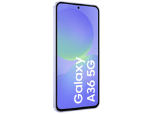 Charger l'image dans la galerie, Un smartphone avec un écran dégradé bleu affichant 'Galaxy A36 5G'.
