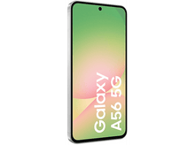 Charger l&#39;image dans la galerie, Un téléphone blanc Samsung Galaxy A56 5G est montré de face. L&#39;écran a un dégradé et du texte.
