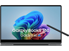 Charger l&#39;image dans la galerie, Ordinateur portable Samsung Galaxy Book5 360, ouvert, avec un stylet et un écran coloré.
