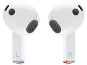 Paire d'AirPods blancs Apple, avec indicateurs 'L' et 'R'.