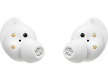 Charger l'image dans la galerie, Deux écouteurs blancs, marqués L et R, avec des détails dorés et noirs, pour l'oreille gauche et droite.
