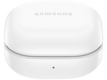 Charger l'image dans la galerie, Étui blanc pour écouteurs Samsung. Logo Samsung en haut. Un petit point en bas.
