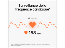 Charger l&#39;image dans la galerie, Diagramme montrant un moniteur de fréquence cardiaque avec 158 bpm, un signal d&#39;avertissement et un symbole de cœur.
