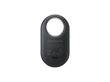 Charger l&#39;image dans la galerie, SmartTag noir Samsung avec anneau de fixation. Le logo Samsung et les informations du modèle sont visibles.
