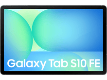 Charger l&#39;image dans la galerie, Une tablette avec un écran bleu et vert. Le texte Galaxy Tab S10 FE est sur l&#39;écran.
