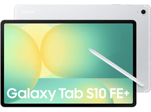 Charger l'image dans la galerie, Une tablette blanche Samsung Galaxy Tab S10 FE+ avec un stylet. Le fond est une surface blanche unie.
