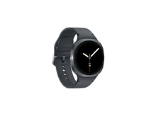 Charger l&#39;image dans la galerie, Une montre connectée grise avec un écran noir affichant l&#39;heure et la date. Le bracelet est également gris.
