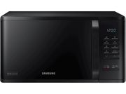 Voir tous les Four à micro-ondes Samsung noir. Avec horloge numérique et panneau de contrôle à droite.
