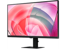 Charger l&#39;image dans la galerie, Un moniteur noir avec un fond abstrait rose et violet.
