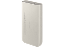 Charger l'image dans la galerie, Une batterie externe Samsung beige, avec ports USB et détails de la marque visibles.

