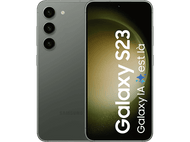 Un téléphone Samsung Galaxy S23 vert avec des objectifs d'appareil photo.