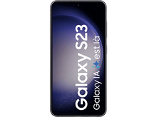 Charger l&#39;image dans la galerie, Un smartphone avec le texte &#39;Galaxy S23 est là&#39;, avec un fond dégradé.
