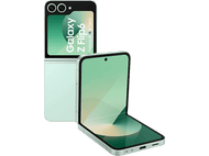 Téléphone vert avec écran plié et déplié. Les mots 