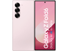 Charger l'image dans la galerie, Samsung Galaxy Z Fold6 rose ouvert. Trois caméras arrière à l'arrière, fond blanc.
