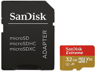 SANDISK Carte mémoire microSDHC Extreme 32GB Class 10 A1 V30 U3  (173420)