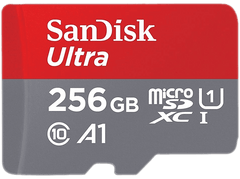 SANDISK Carte mémoire microSDXC Ultra A1 256 GB avec adaptateur SD (0619659200565)