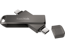 Charger l&#39;image dans la galerie, SANDISK Clé USB iXpand Luxe 64 GB USB-C 3.1 Lightning Noir (186552)
