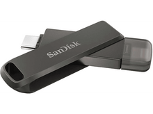 Charger l&#39;image dans la galerie, SANDISK Clé USB iXpand Luxe 64 GB USB-C 3.1 Lightning Noir (186552)
