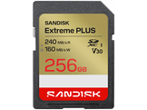 SANDISK SDXC Extreme PLUS 256GB (UHS-I, V30, U3, R240 MB/s / W160MB/s, 4K UHD)