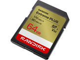 SANDISK SDXC Extreme PLUS 64GB (UHS-I, V30, U3, R170 MB/s / W80MB/s, 4K UHD)