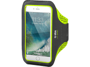 Brassard avec téléphone. Couleurs gris et vert néon.