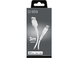 SBS Câble USB-A / Lightning 3m Blanc
